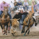 Tofield’s Cooper McLaren competes in steer wrestling at Nationals in Wyoming