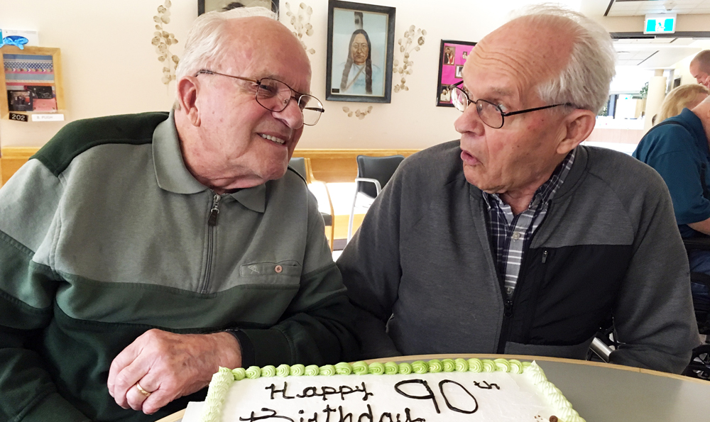 Celebrating 90th birthday of Tofield’s twins