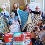Making blankets at Sunshine Villa