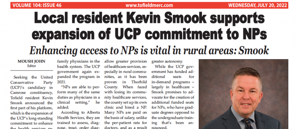 Smook reiterates UCP commitment to NPs – on newsstands now!