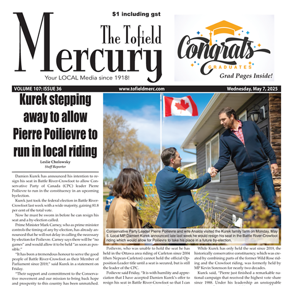 Kurek to step aside for Poilievre – the May 7 Mercury is out!
